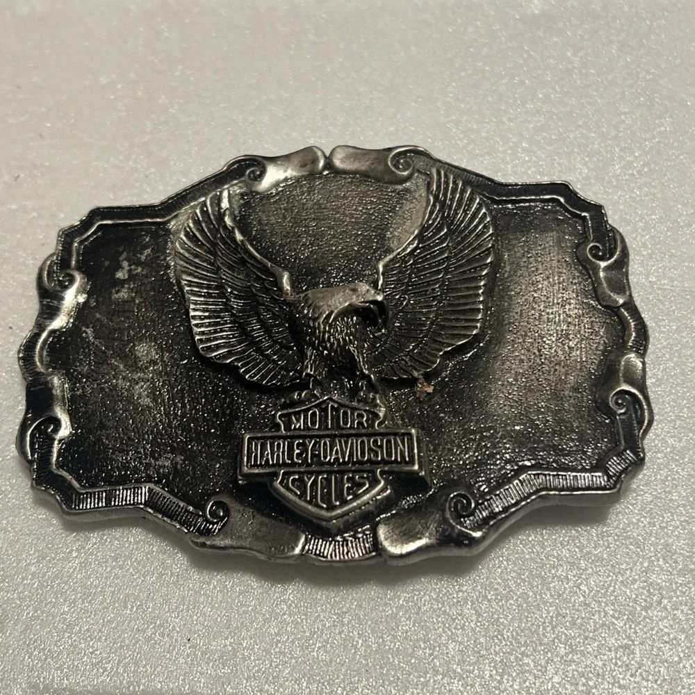 Vintage Harley-Davidson Eagle Belt Buckle–Heavy Metal–Broken Pin–DisplayorRepair